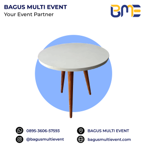 #BAGUS MULTI EVENT ALAT PESTA TERLENGKAP TERMURAH JABODETABEK COFFEE TABLE PUTIH DIAMETER 80 CM