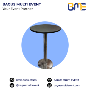 #BAGUS MULTI EVENT ALAT PESTA TERLENGKAP TERMURAH JABODETABEK MEJA BARSTOOL HITAM PUTIH COCOK UNTUK BOOTH EVENT