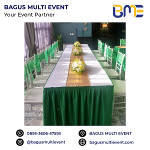 #BAGUS MULTI EVENT ALAT PESTA TERLENGKAP TERMURAH JABODETABEK MEJA KOTAK COVER SKIRTING HIJAU VENDOR TERPERCAYA
