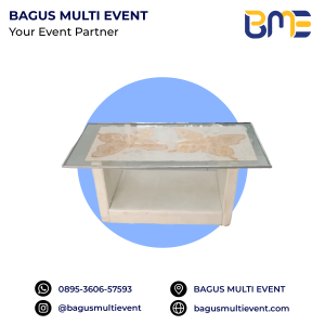 #BAGUS MULTI EVENT ALAT PESTA TERLENGKAP TERMURAH JABODETABEK MEJA VIP KACA PUTIH HITAM DAN TAPLAK